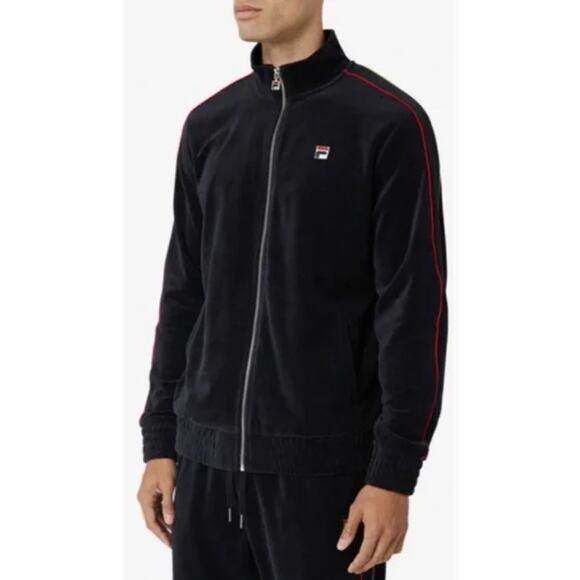 Fila Men's Black Velour Zip Up Track Jacket Deverall Size 4XL 90's Hip Hop NWT - Picture 1 of 8
